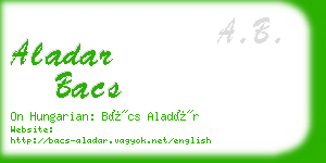 aladar bacs business card